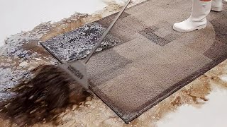 Washing a very dirty carpet with geometric patterns | Deep cleaning | satisfying video