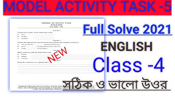 Class-4 English Model Activity Task Part-5(New) Full Solve WBBSE @ All In One Bengali Education