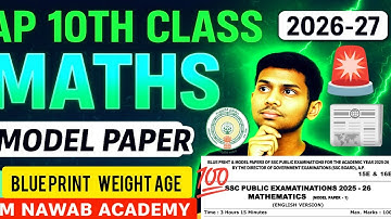 📚✨ AP 10th SSC Exam 2025–26 Mathematics (Maths) Model Papers+Chapter Wise Blueprint + Full Weightage