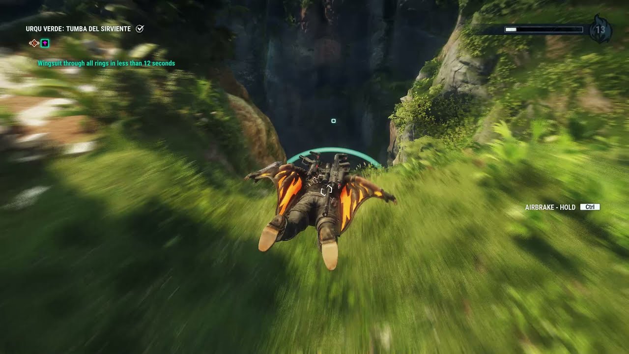 Just Cause 4 Wingsuit through all rings in less than 12 seconds
