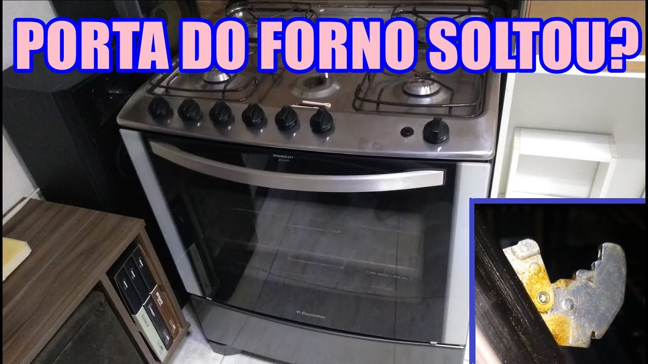 Retirando e recolocando porta do forno, desencaixando dobradiça, fogão Eletrolux brastemp e outros