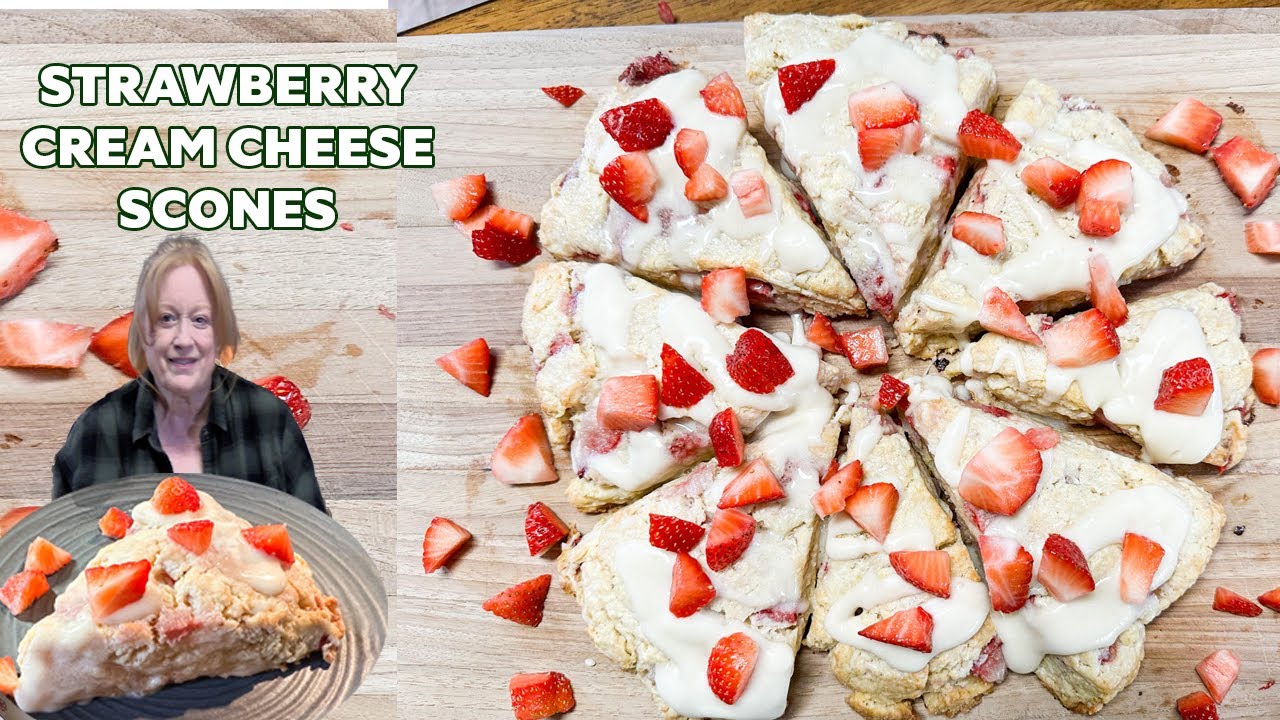 STRAWBERY CREAM CHEESE SCONES Perfect for Breakfast Brunch or Anytime