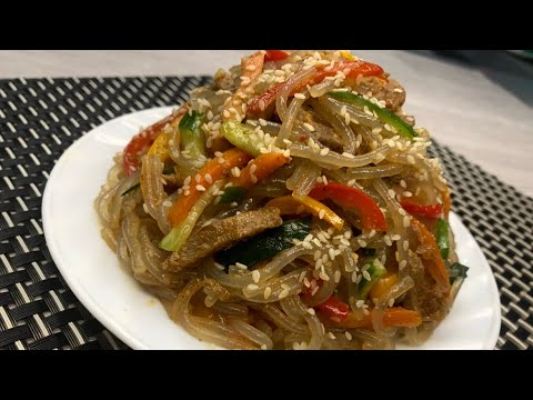 🍝Фунчоза. Два блюда из одного рецепта.Как приготовить из толстой лапши‼️