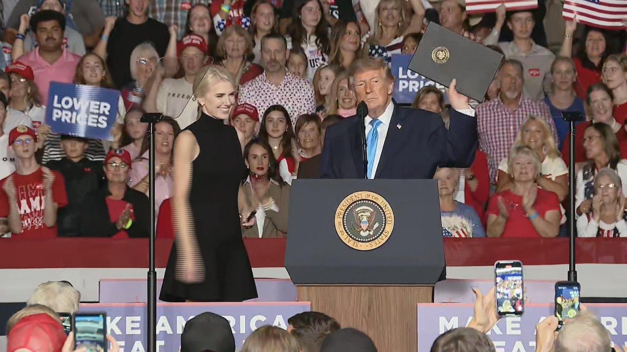 Trump Evokes 'Price Is Right' To Praise Natalie Harp At Nebraska Rally