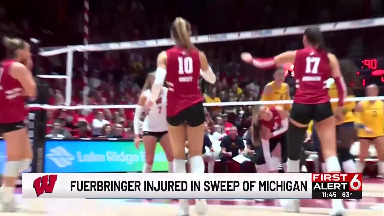 Wisconsin volleyball's Fuerbringer injured against Michigan