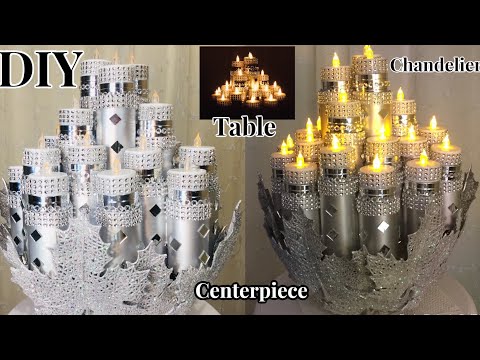 Dollar Tree DIY Holiday Bathroom Paper Tubes Table Chandelier Centerpiece Decor 2019 #WithMe