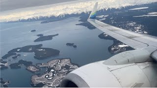 Alaska Airlines Boeing 737-700(WL) Backtaxi + Takeoff from Yakutat Airport