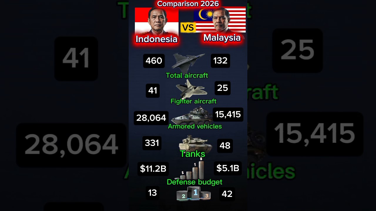 Indonesia vs Malaysia Military Power 2026