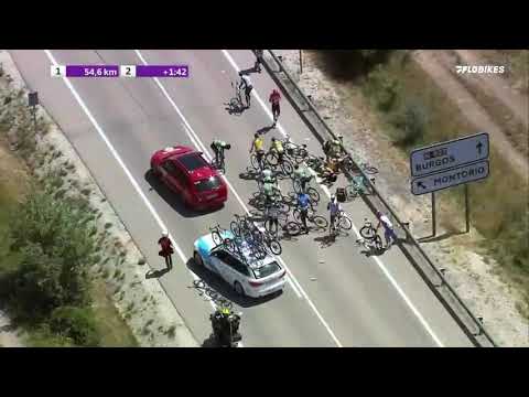 Huge Pileup On Vuelta a Burgos Stage 1