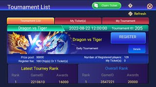 Dragon vs Tiger big Tournament Rs 20000 1st prize on rummy best app screenshot 5