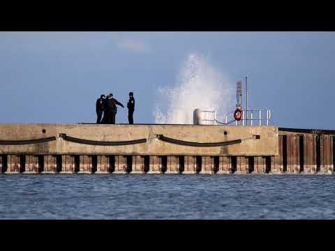 January 5, 2025 Woman on East Pier by Lighthouse
