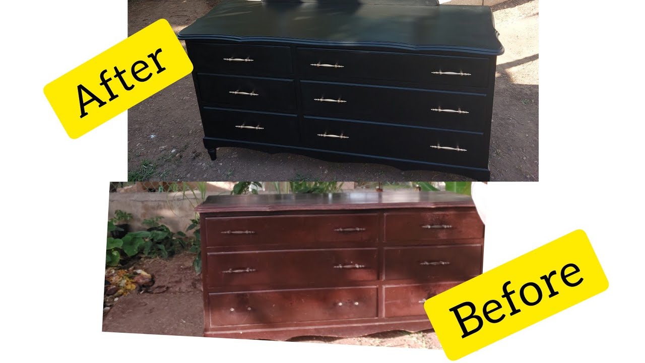 Repainting My old Jamaican Dresser || No Spraying Anyone Can Do It