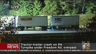 Tractor Trailer Crashes Along Pa. Turnpike