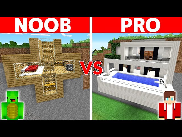 Minecraft NOOB vs PRO: SAFEST CLIFF HOUSE BUILD CHALLENGE class=