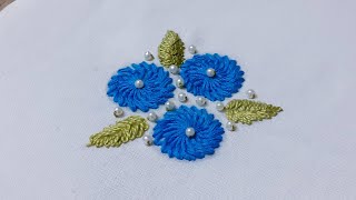 Hand embroidery | Chemanthy stitch flowers embroidery for dress | Shefali stitch flower embroidery