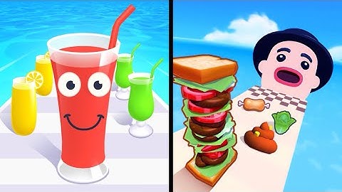 JUICE RUN VS SANDWICH RUNNER 3D New Levels Big Update Max Funny Gameplay. EP 999