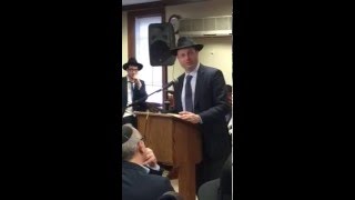 Mr. Ralph Herzka Speaking At The Hachnosas Sefer Torah For Mercaz Hatorah Of Belle Harbor