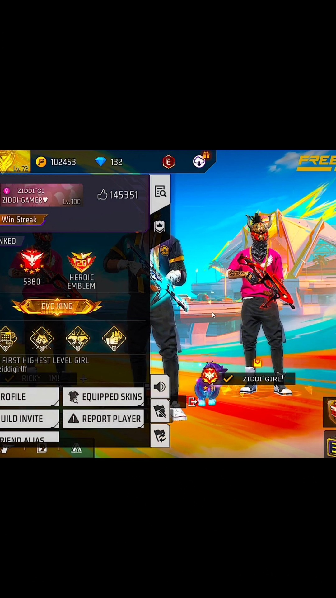 INDIA Highest level girl challenge me ? phir kya hua .? Garena free fire max #shorts #short
