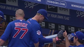 CHC@LAD: Rizzo makes leaping catch, fires to second