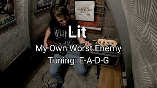 Video thumbnail of "Lit - My Own Worst Enemy bass cover (with tab)"