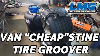 NEW HOOSIER DIRT LATE MODEL TIRES!! GROOVING AND SIPING WITH OUR VAN CHEAPSTINE GROOVER!!