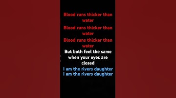Thumbnail of Blood runs thicker than water #song #lyrics