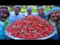 1000 strawberry  rava kesari recipe using strawberry jam  strawberry recipe cooking in village