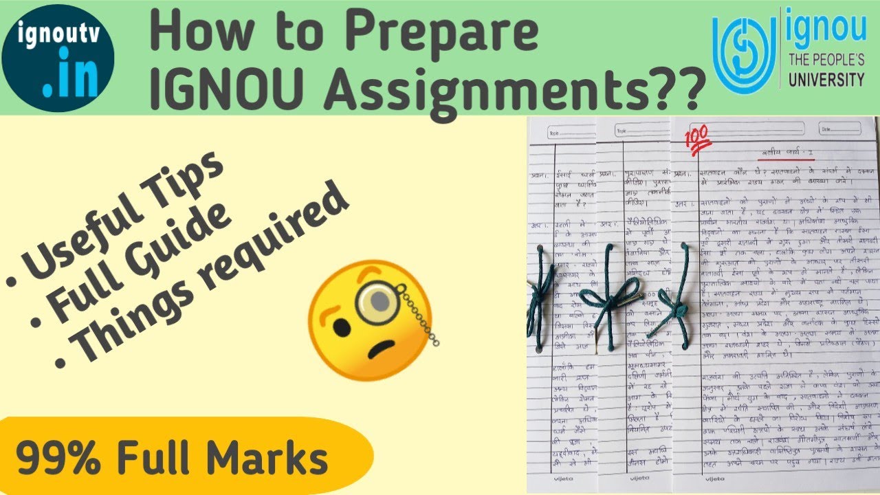 instructions for ignou assignment