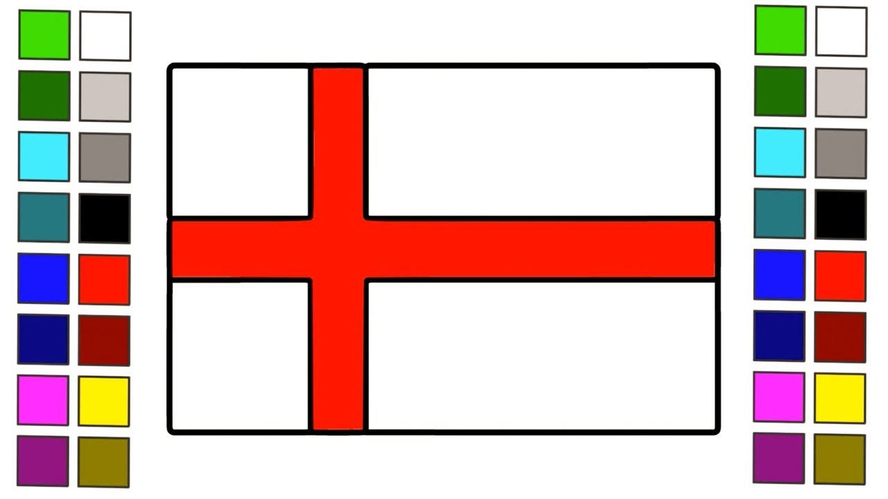 England Flag To Colour In