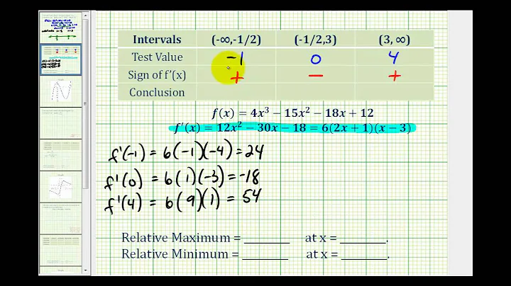 Ex 1:  Determine Relative Extrema Using The First Derivative Test