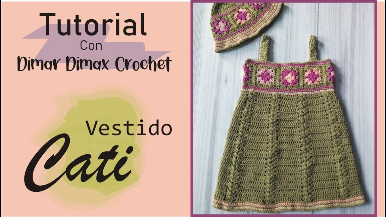 Como tejer conjunto de PILUSO y VESTIDO de niña a CROCHET, FACIL Y SENCILLO.