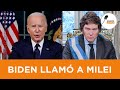 Joe Biden LLAMÓ A MILEI para FELICITARLO por el triunfo en el Balotaje