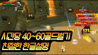 줄파락 시간당 40~60골드파밍[친절한 한글설명] 와우클래식