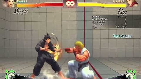 Ken AE 2012 character specific sweep combos (Ibuki/Sakura/Makoto)