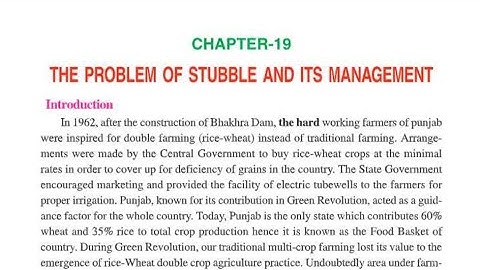 The Problem of Stubble & its Management|Ch.19|Environmental Education|Class 12th in English Medium|