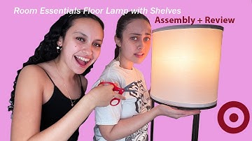 AMATEURS BUILD LAMP WITH SCISSORS?? | Room Essentials Floor Lamp with Shelves | ASSEMBLY + REVIEW