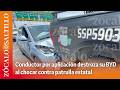 ¡No frenó a tiempo! Conductor por aplicación destroza su BYD al chocar contra patrulla estatal
