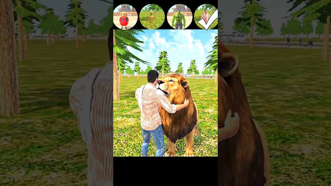 All Characters Vs Lion Hug Challenge In Indian theft auto 💥🎉 