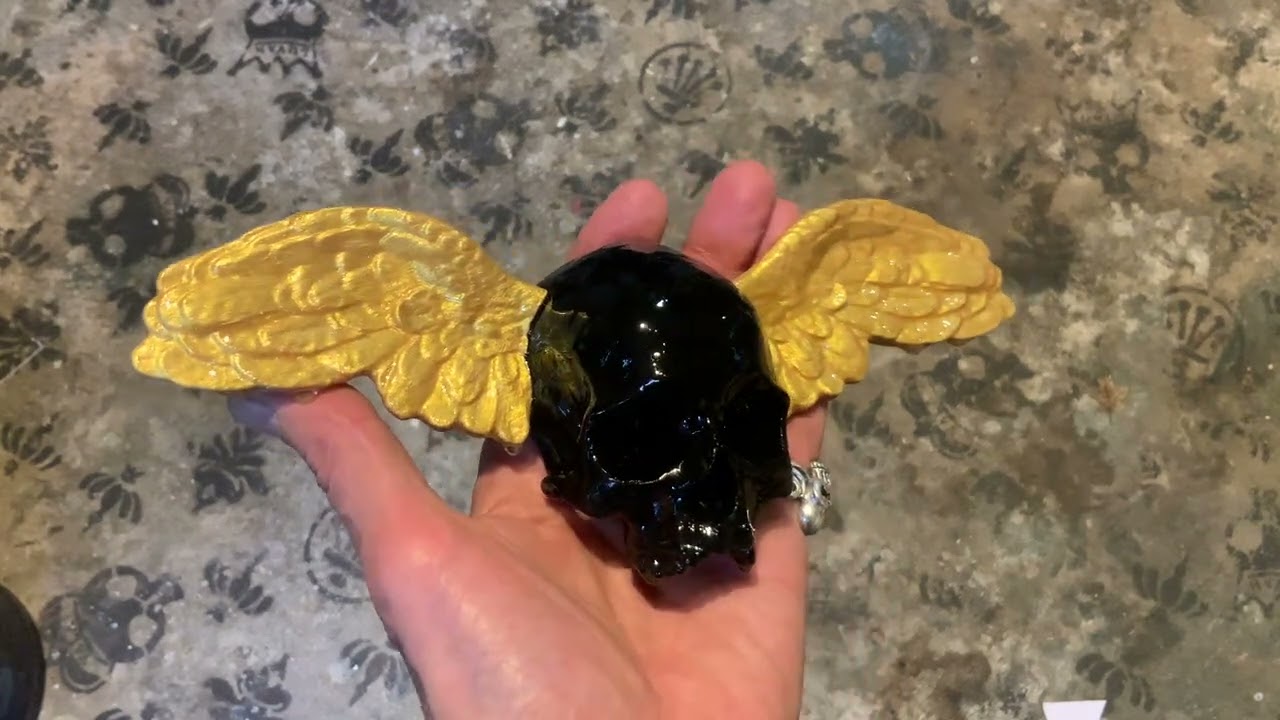 Winged Skull Black & Gold