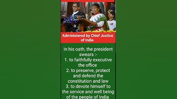 #oath or Affirmation by the president of India adm by Chief Justice of India