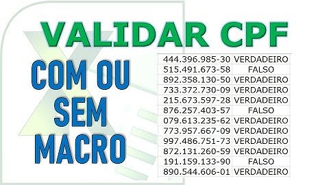 Como conferir os dígitos de validação de CPF no EXCEL