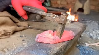 turning a hammer into a khurpi | forging a khurpi | blacksmithing