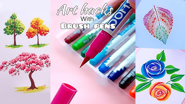 40 Art hacks with brush pens || painting || cool art ideas