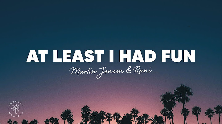 Martin Jensen & RANI - At Least I Had Fun (Lyrics)