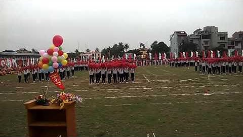 màn đồng diễn của hs thcs tại Lễ khai mạc Đại hội TDTT lần thứ 8 xã Hiệp An 2017