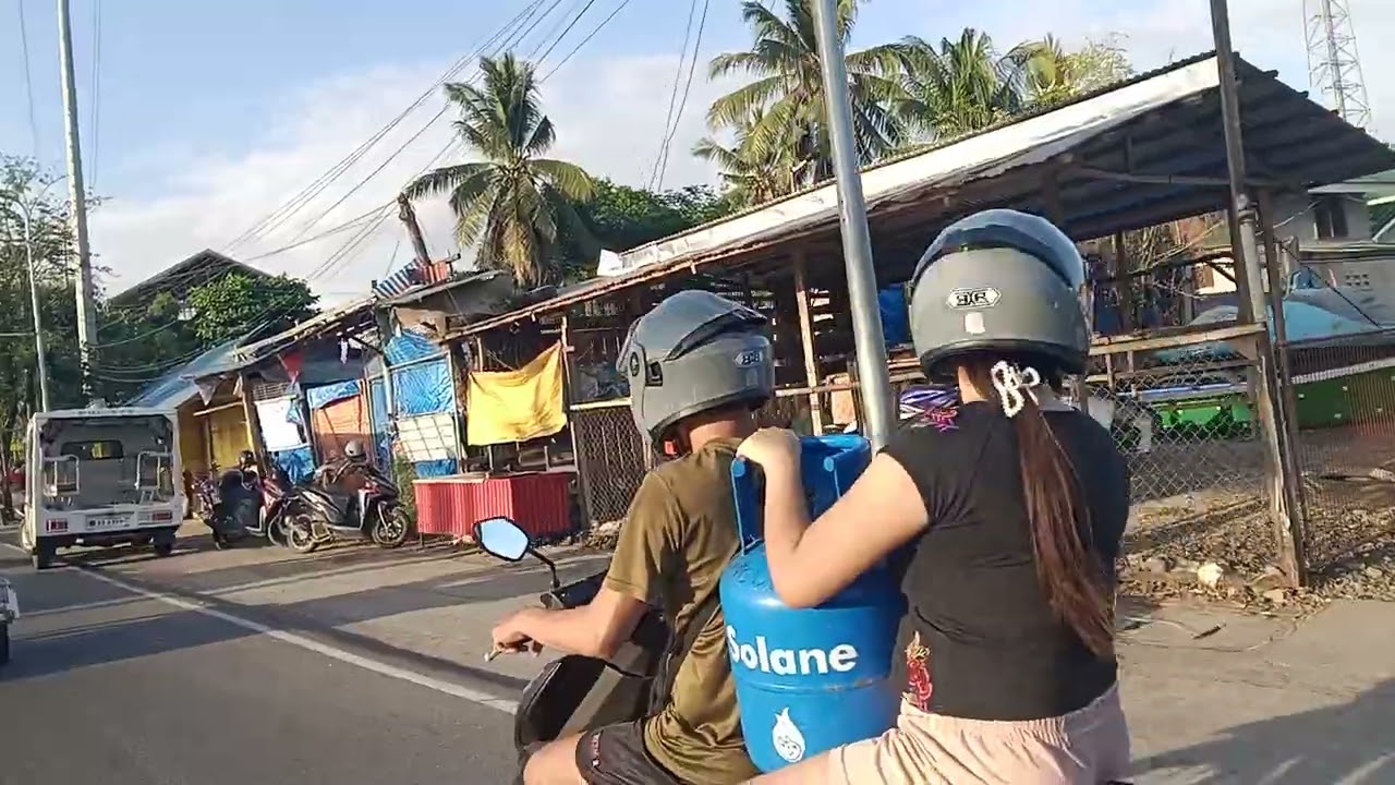Driving around in Philippine village on my bike