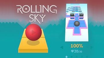 ROLLING SKY - Level 4 Complete 100% ALL GEMS Gameplay