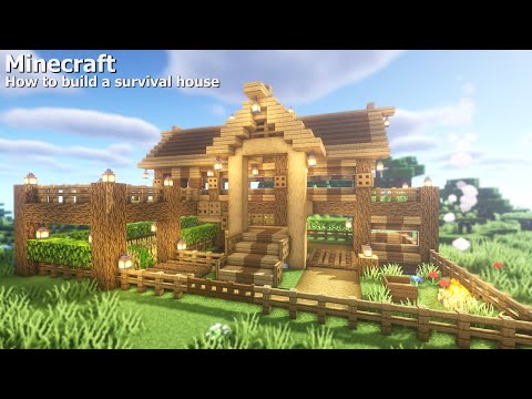 【Minecraft】お洒落なサバイバルハウスの作り方/How to build a fashionable survival house