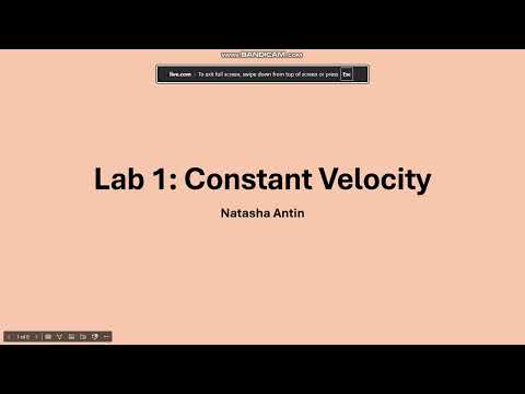 PHYS 2211: Lab 1 - Constant Velocity