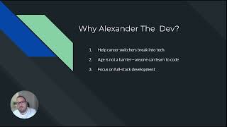 Become a Full-Stack Developer: Intro to Alexander The Dev Channel